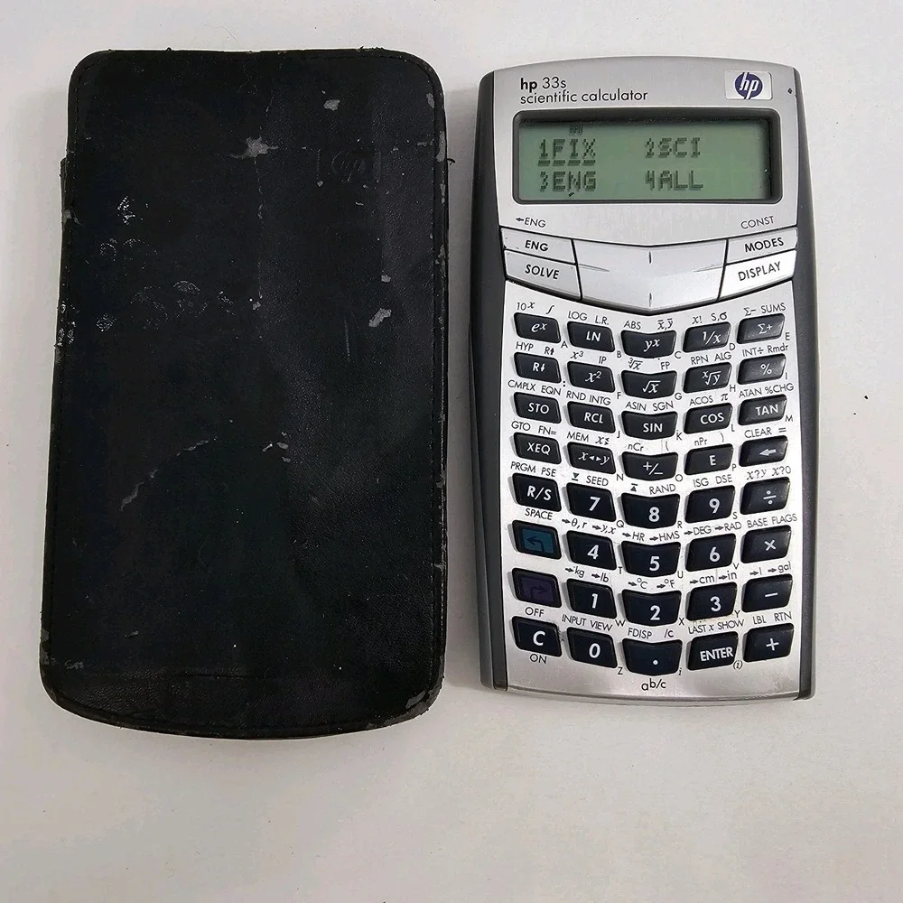 Hewlett-Packard HP‎ 33S Scientific Calculator w/Slip Case Tested Works
